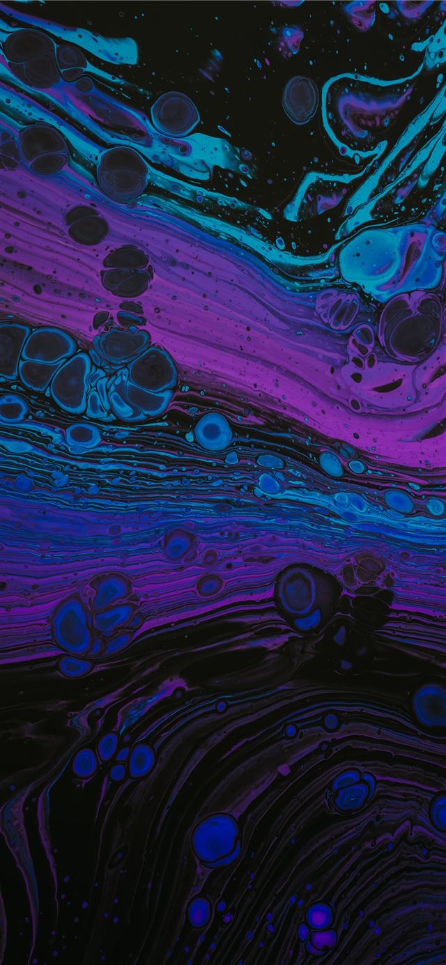 1125x2436 purple and blue abstract painting - cyan iPhone 11 Wallpaper