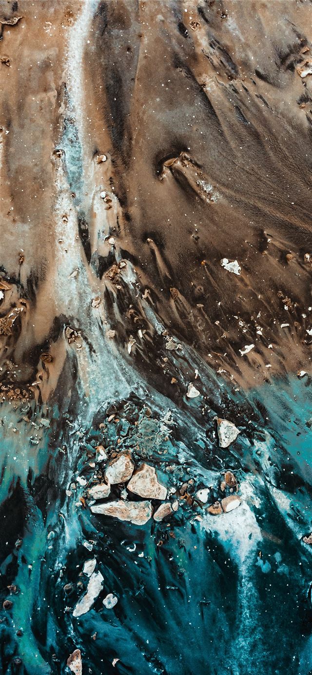 1125x2436 grey and blue ground - cyan iPhone 11 Wallpaper