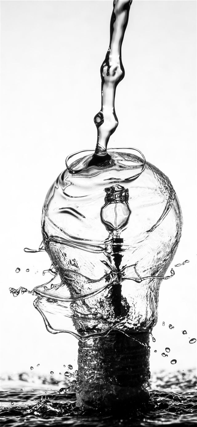 1125x2436 water dropping on light bulb - art iPhone 11 Wallpaper