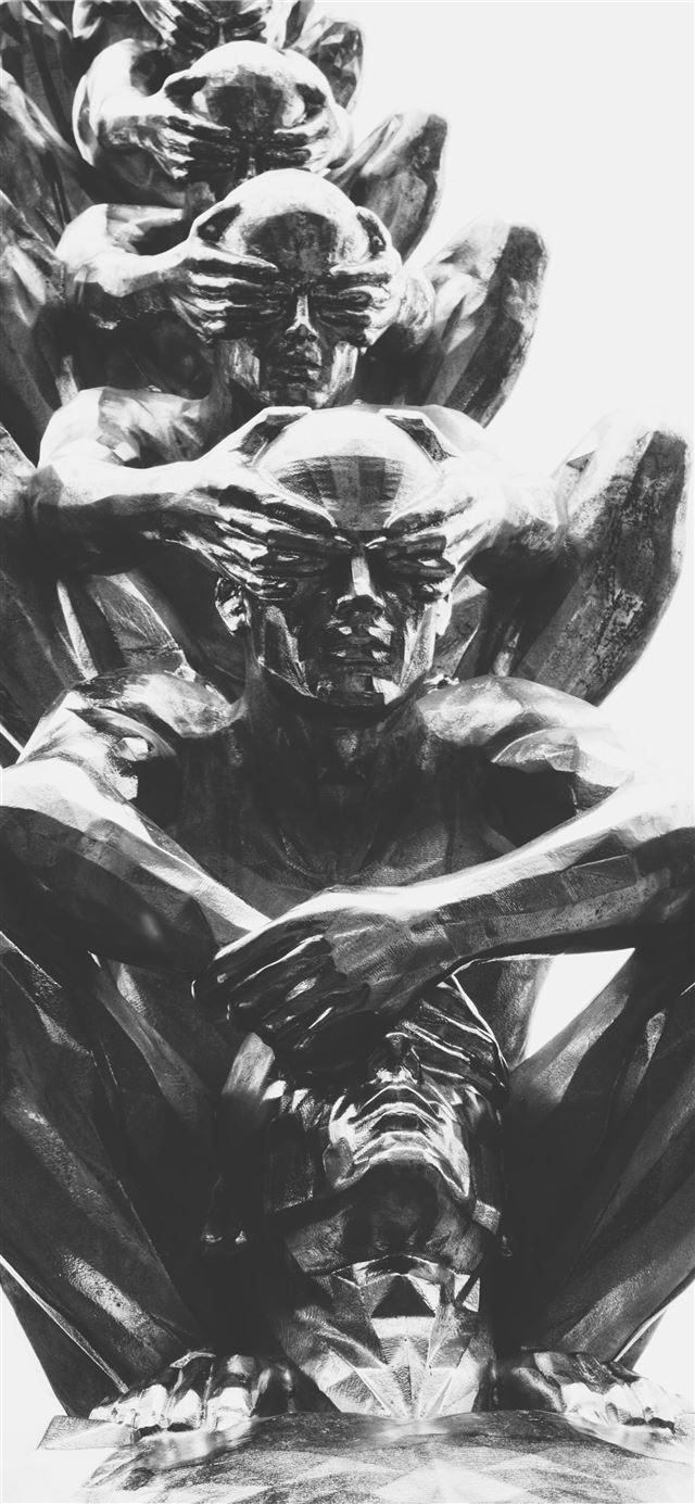 1125x2436 gray statue - art iPhone 11 Wallpaper