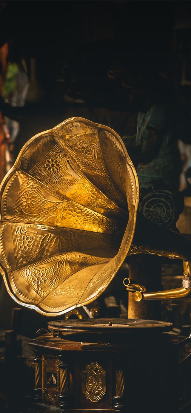 1125x2436 closeup photo of gramophone - vintage iPhone 11 Wallpaper