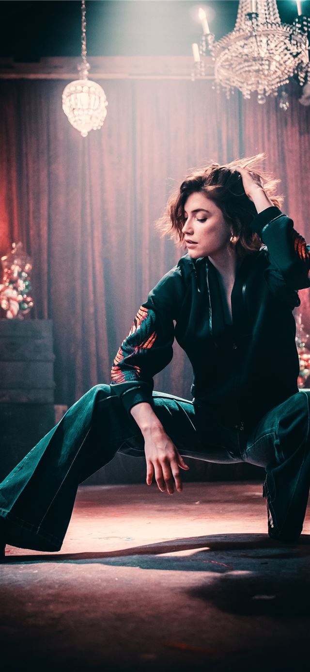1125x2436 woman in green long sleeved shirt posing under cha... - spiderman iPhone 11 Wallpaper