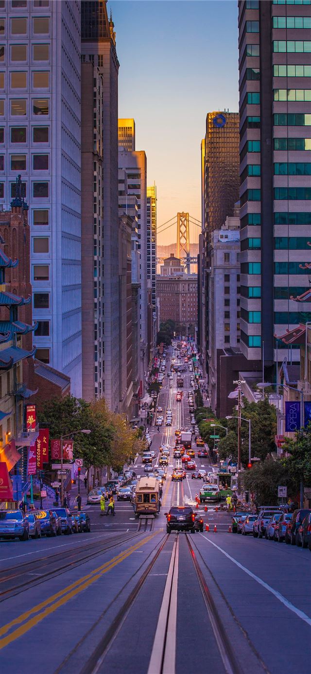 1125x2436 car lot surrounded by high rise building - line iPhone 11 Wallpaper