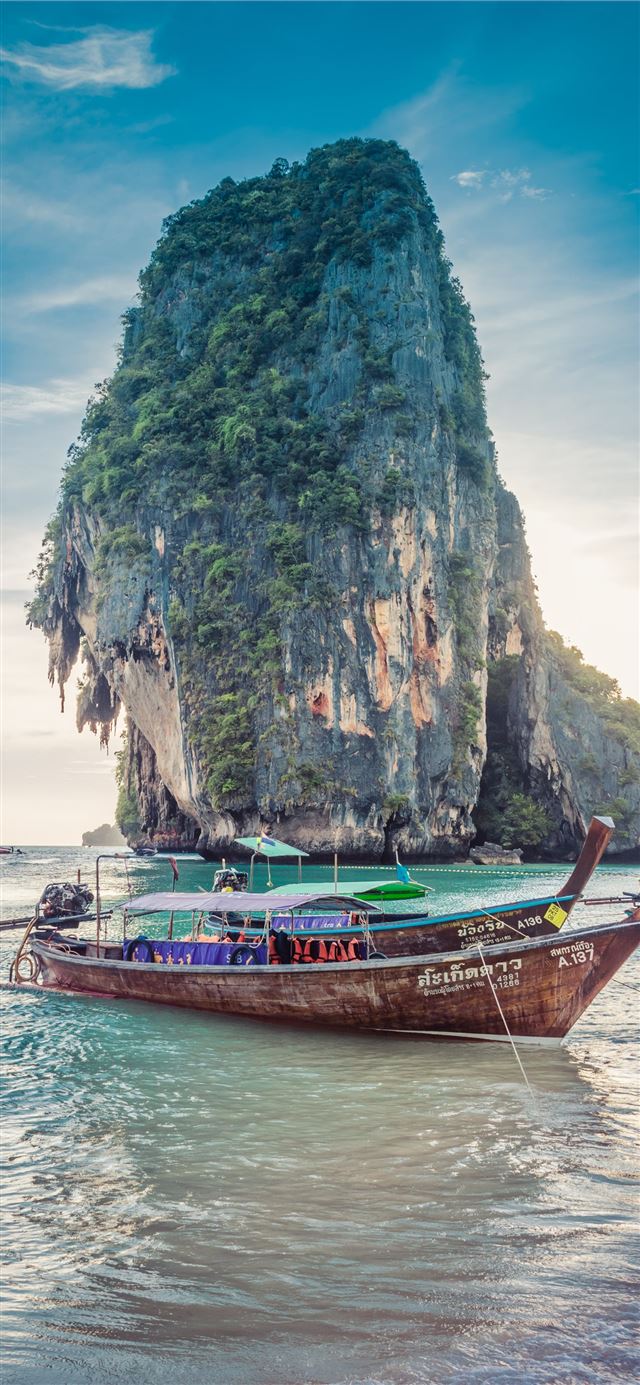 1125x2436 boats at the sea near stone island during day - boat iPhone 11 Wallpaper