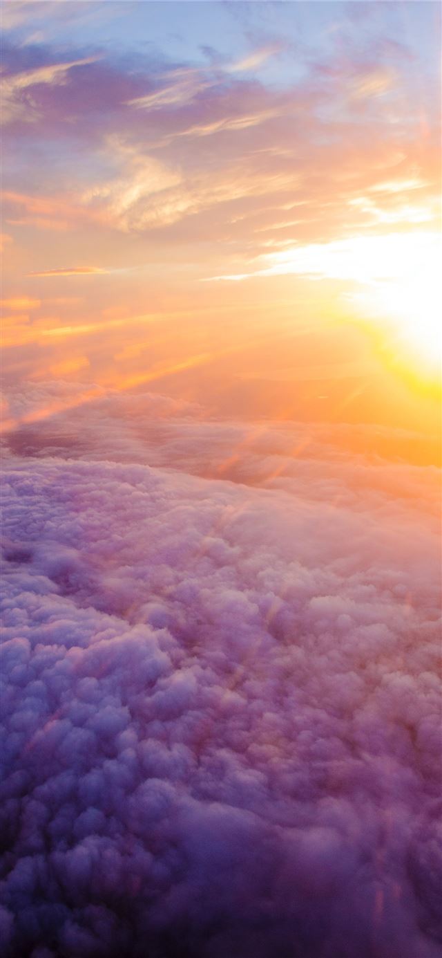1125x2436 aerial photography of white clouds and sunlight - sunset iPhone 11 Wallpaper
