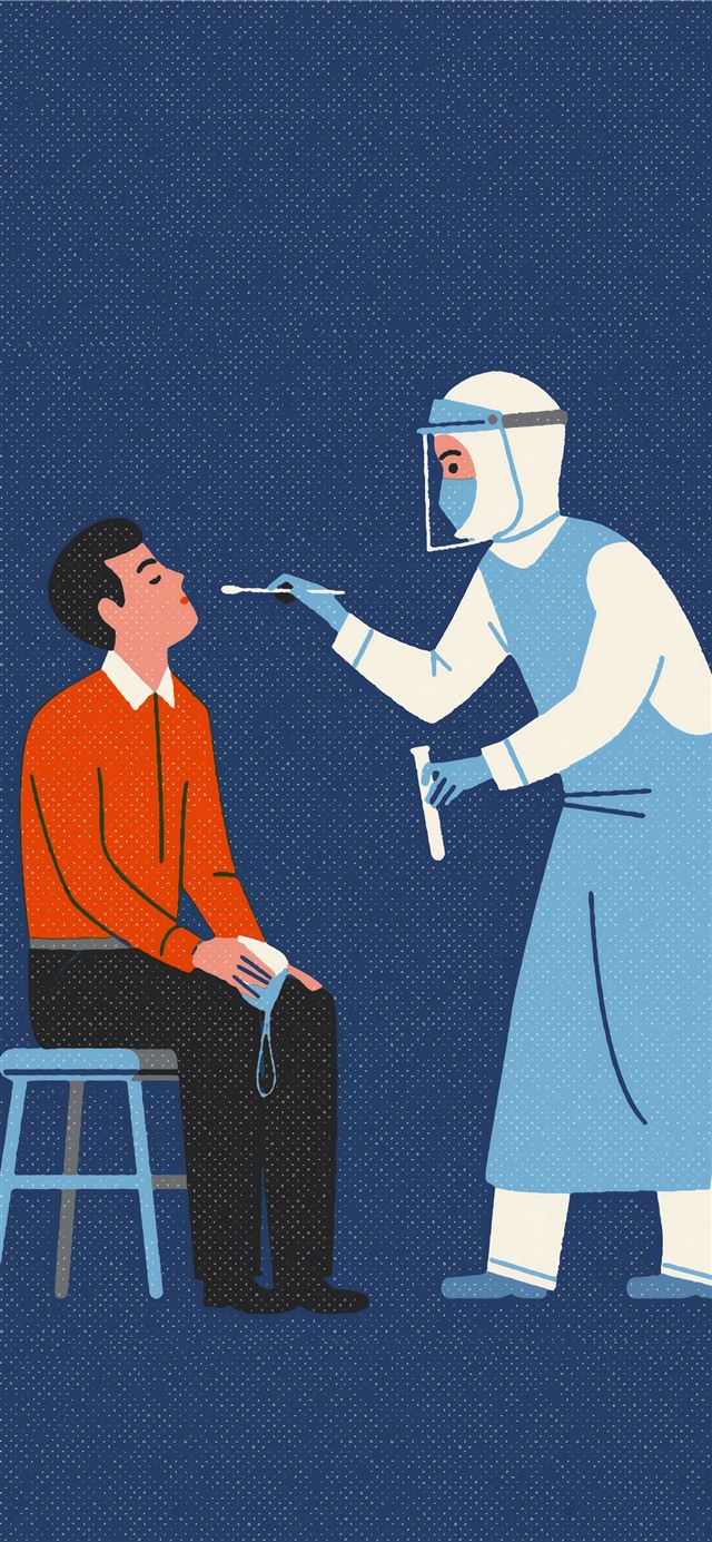 1125x2436 COVID 19 Swab Test - illustration iPhone 11 Wallpaper