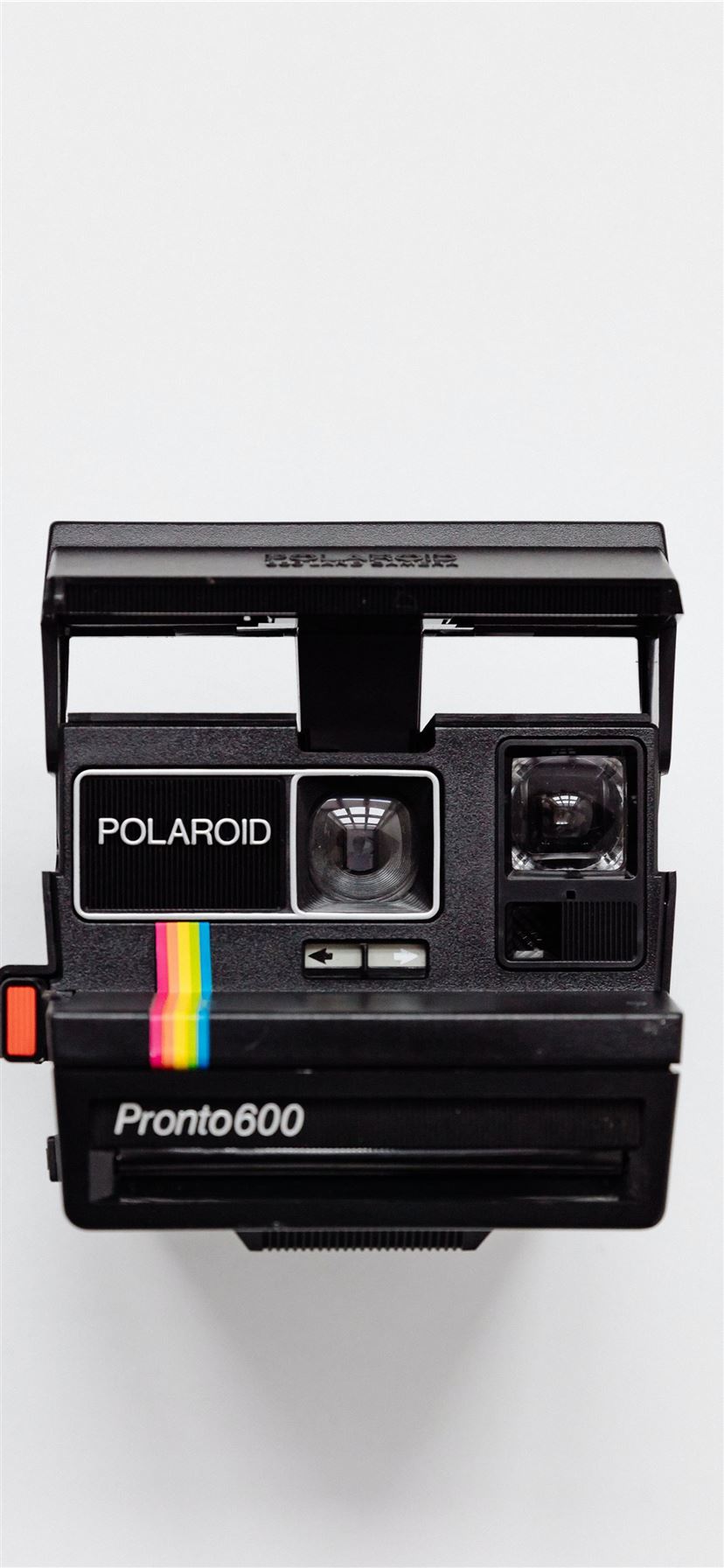 black Polaroid camera with white background iPhone 11 wallpaper 