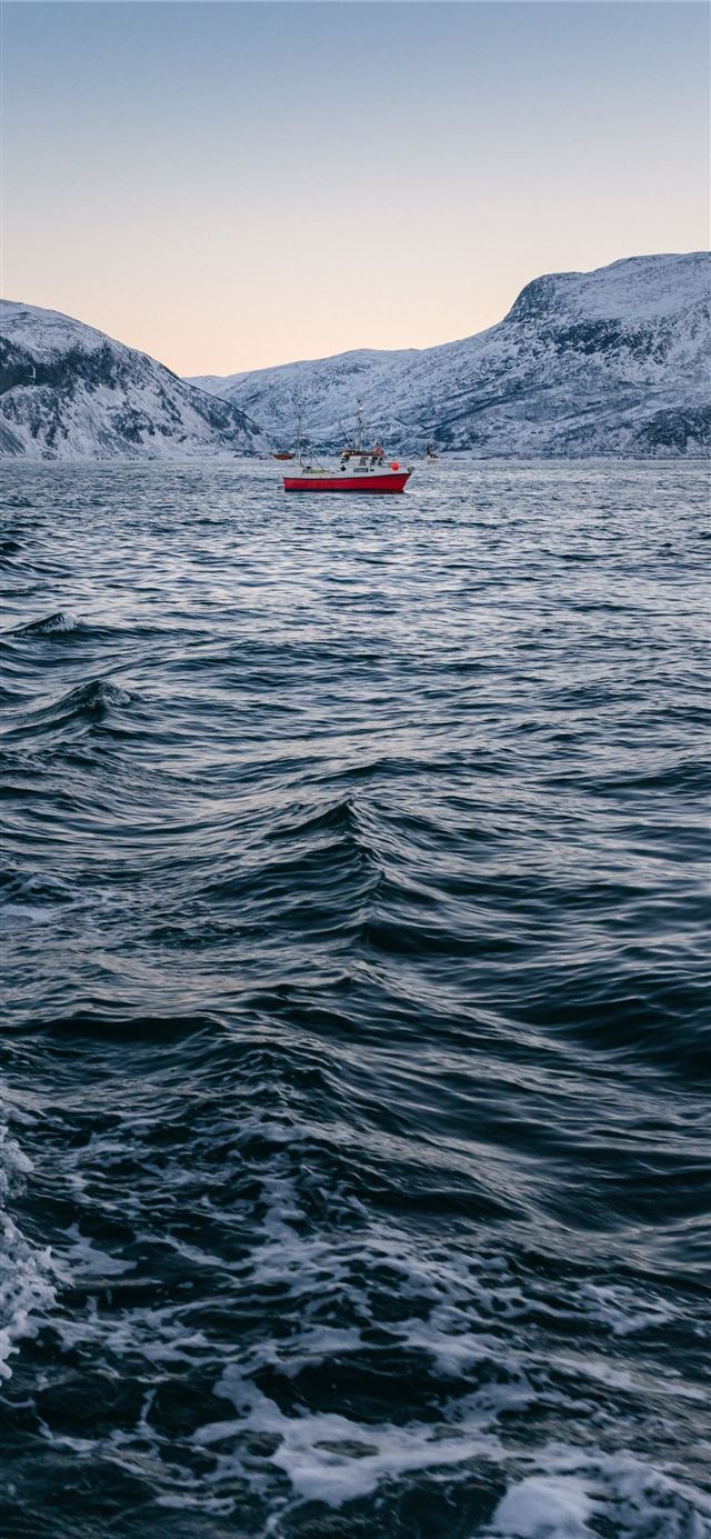 1125x2436 red boat in on body of water - water iPhone 11 Wallpaper