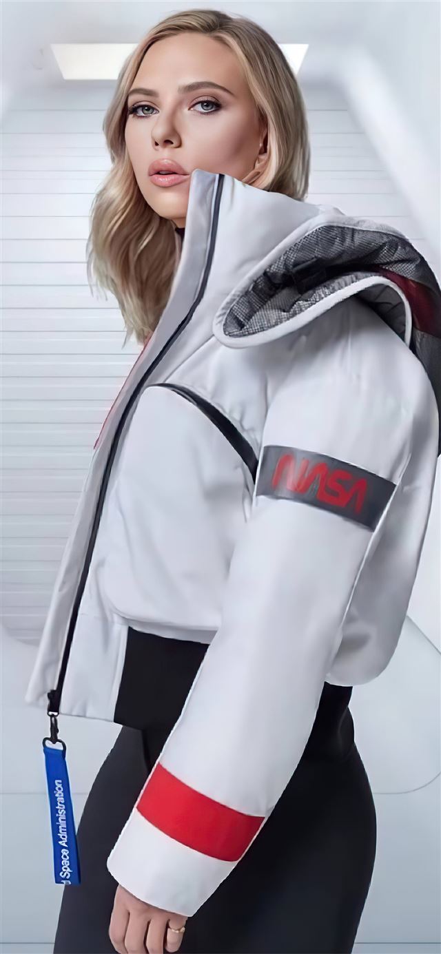 1125x2436 scarlett johansson jacket 4k - photoshoot iPhone 11 Wallpaper