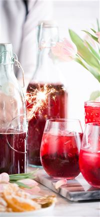drinking glasses and bottles on table wallpaper