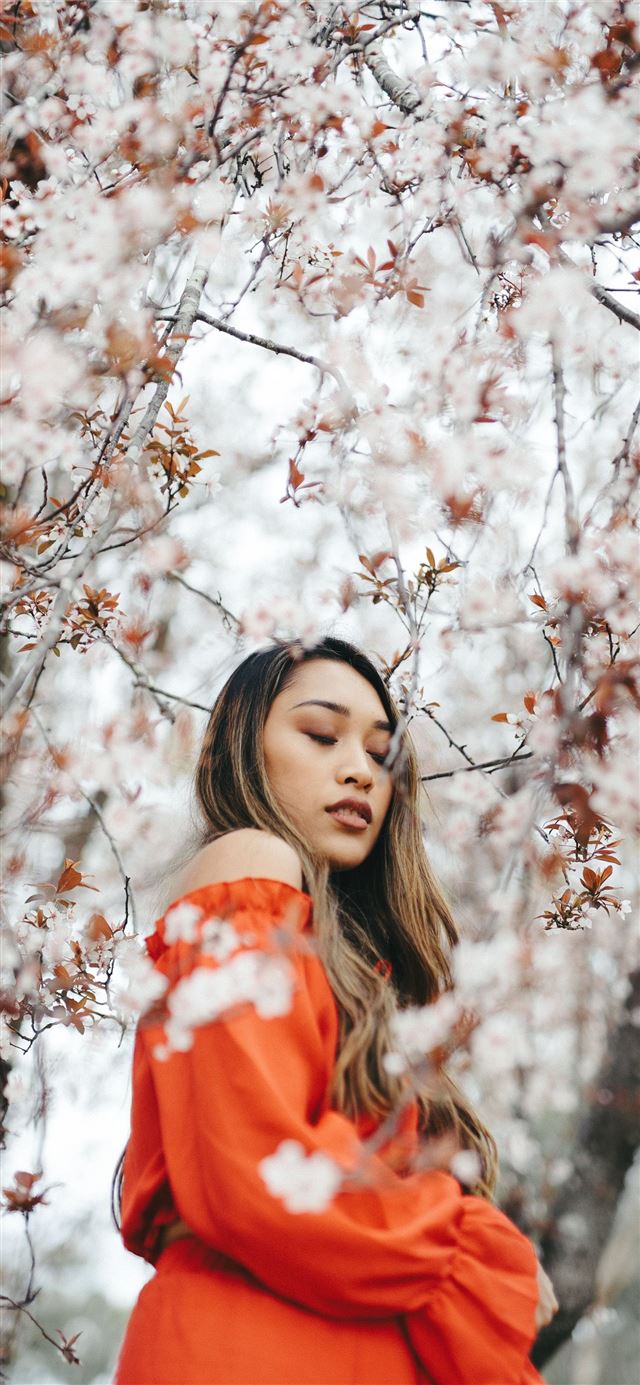 1125x2436 woman wearing red off shoulder dress - australia iPhone 11 Wallpaper