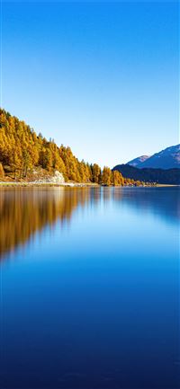 lake silent reflection mountains 5k wallpaper