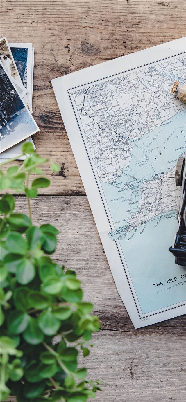 1125x2436 black and silver TLR camera on Isle Of Wight map - vintage iPhone 11 Wallpaper