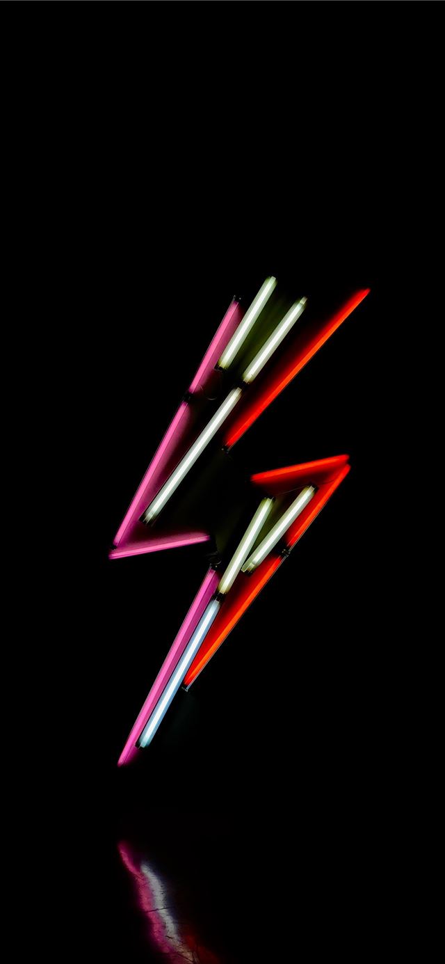 1125x2436 lightning neon sign - neon iPhone 11 Wallpaper