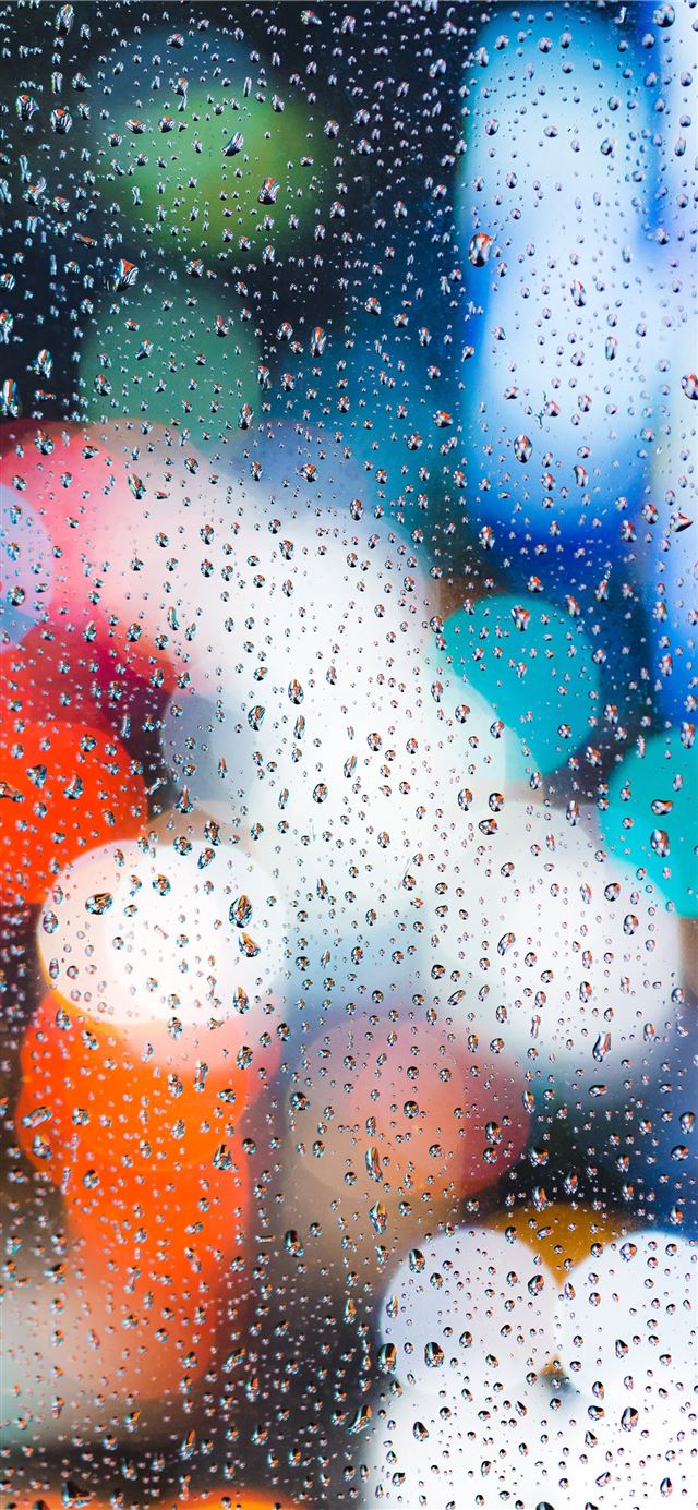 1125x2436 glass with water drops bokeh photography - blur iPhone 11 Wallpaper