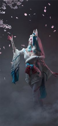 league of legends spirit blossom ahri cospay 5k wallpaper