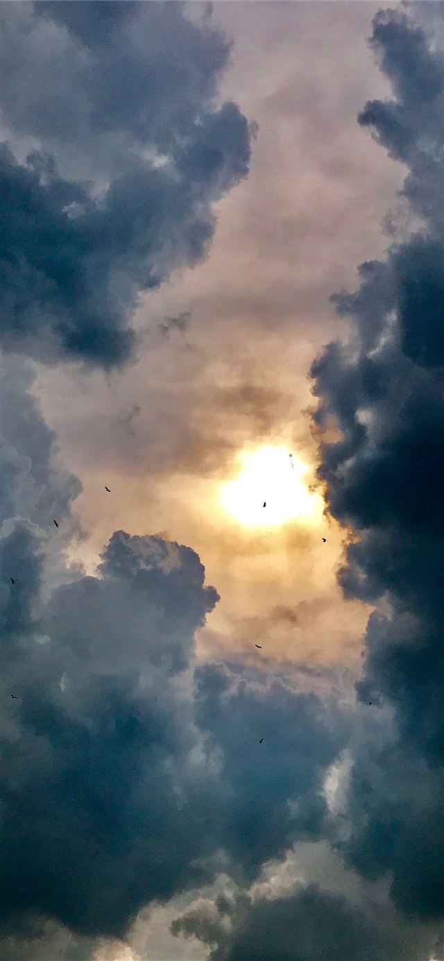 1125x2436 blue and white cloudy sky taken at daytime - dark (black) iPhone 11 Wallpaper