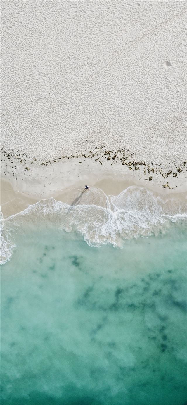 1125x2436 bird's eye photography of person standing on coast... -  iPhone 11 Wallpaper