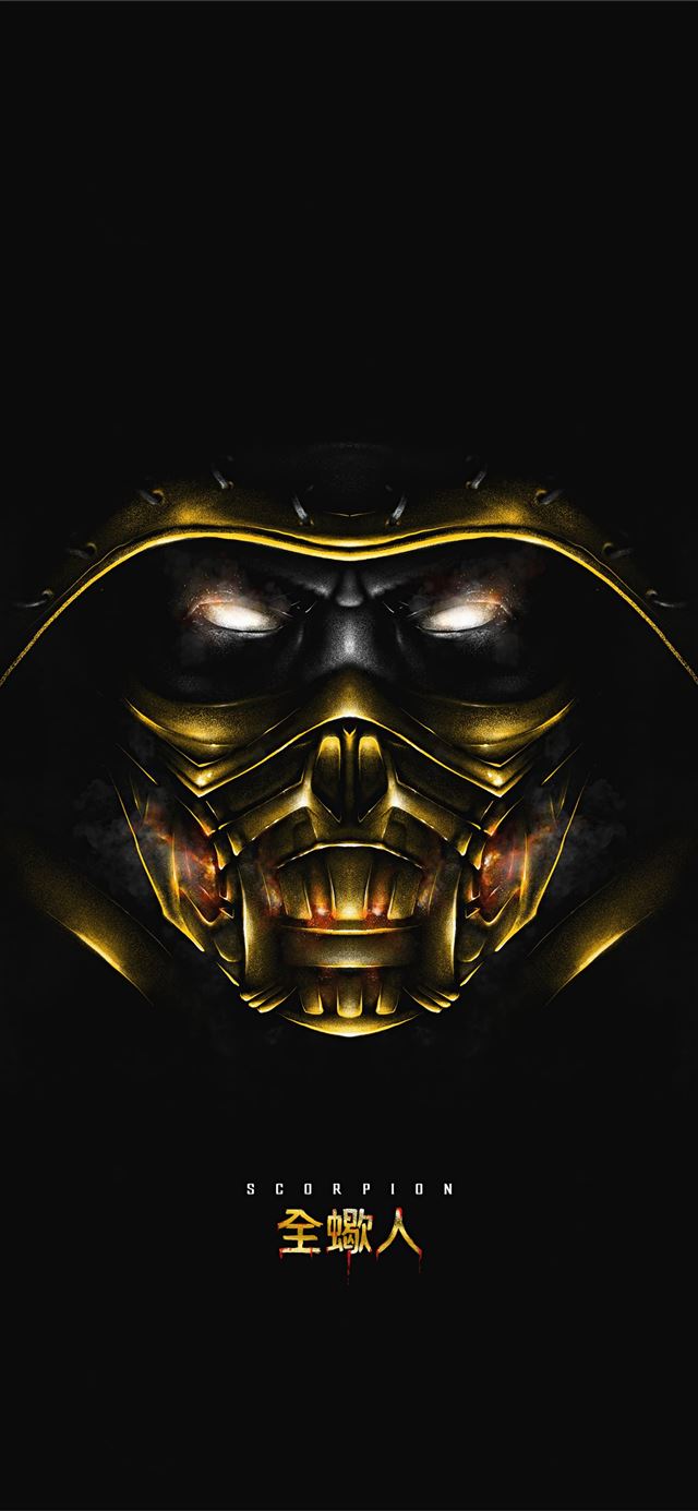 1125x2436 scorpion mortal kombat dark minimal 8k -  iPhone 11 Wallpaper