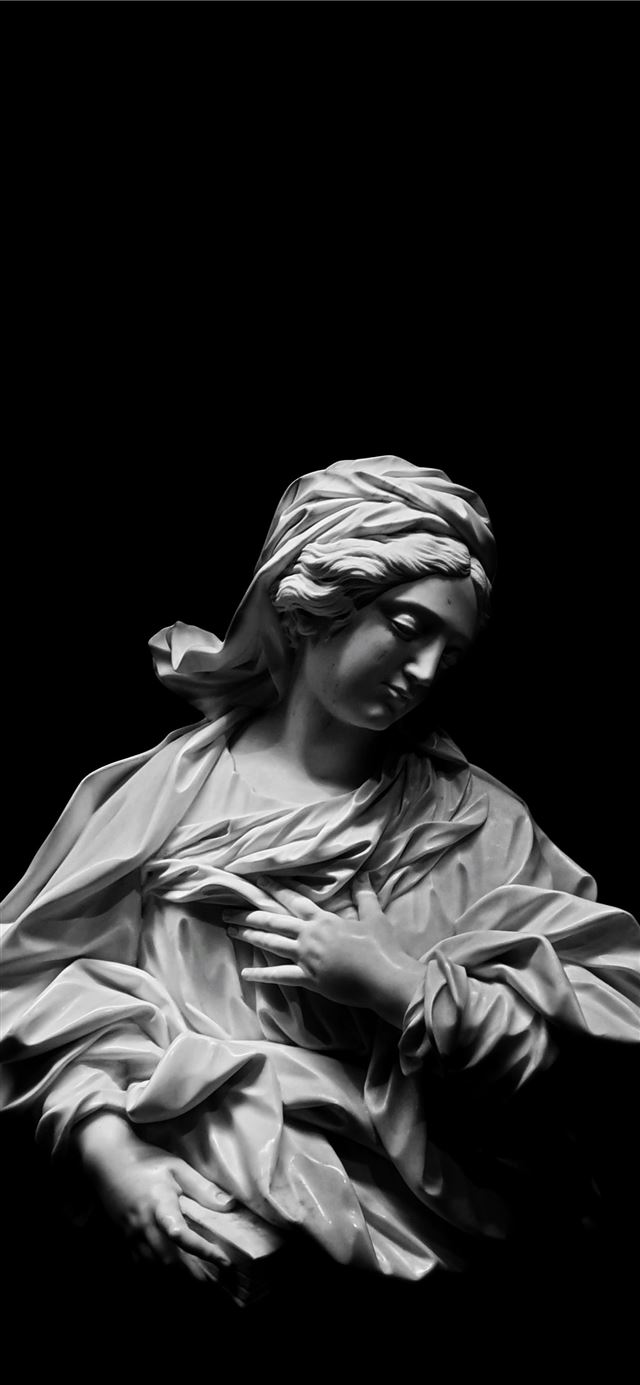 1125x2436 grayscale photography of woman with left hand on c... -  iPhone 11 Wallpaper