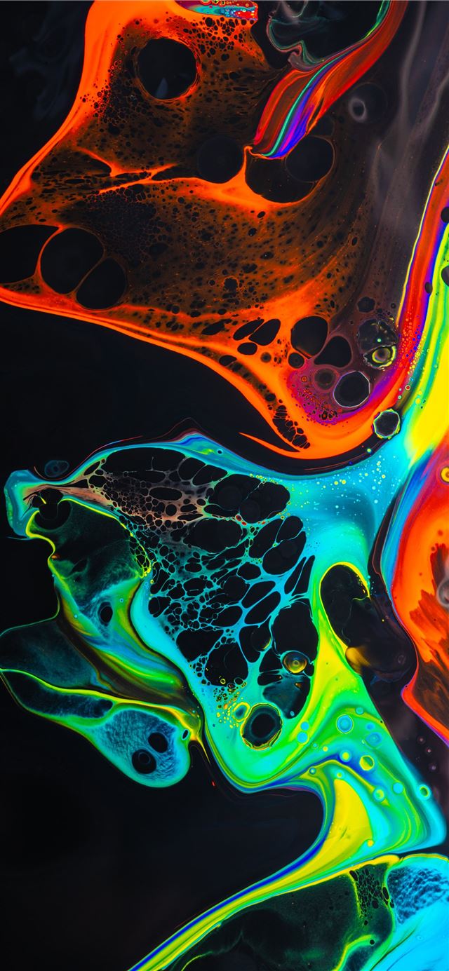 1125x2436 blue and orange abstract painting -  iPhone 11 Wallpaper
