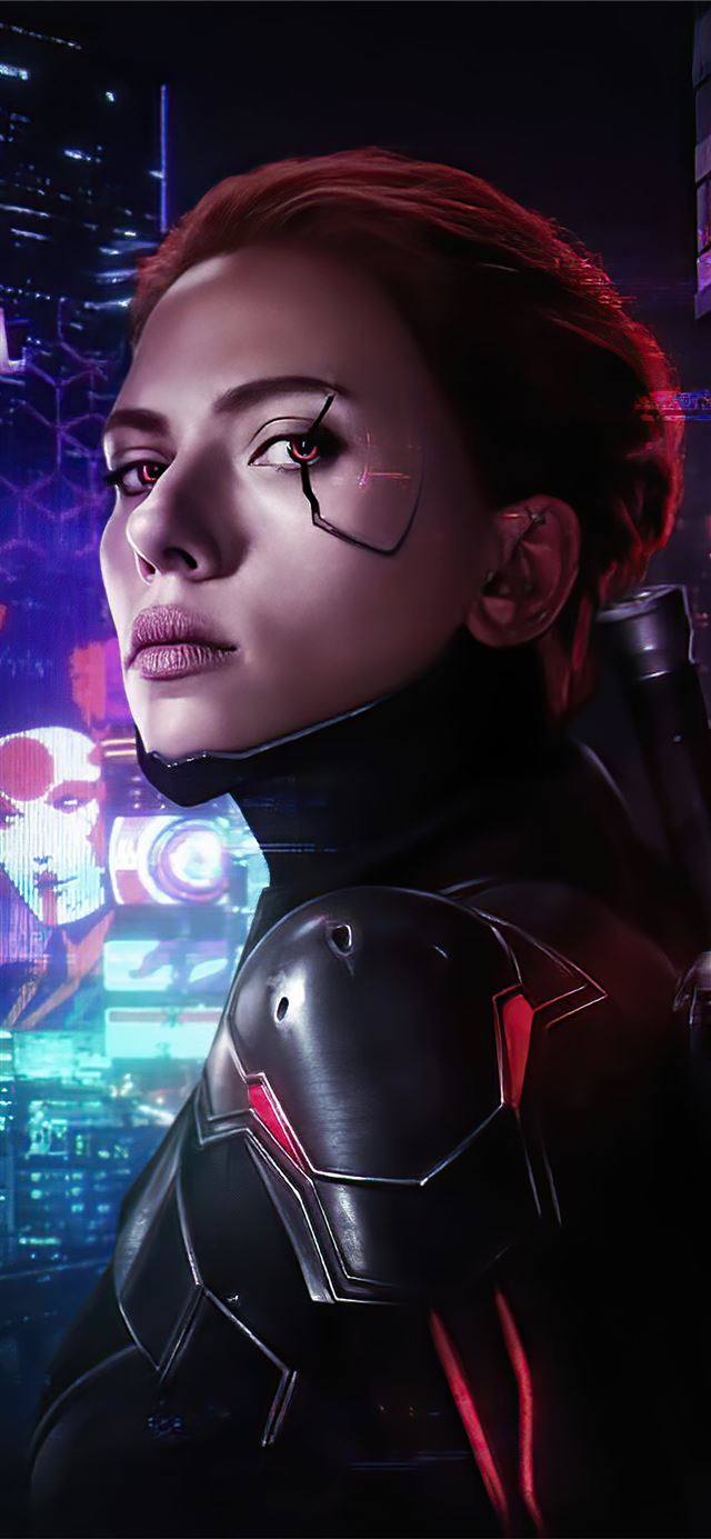 1284x2778 black widow cyborg 4k -  iPhone 11 Wallpaper