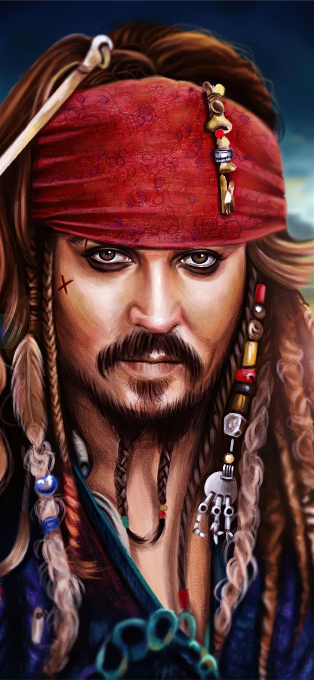 1284x2778 jack sparrow colorful digital 2d art 4k -  iPhone 11 Wallpaper