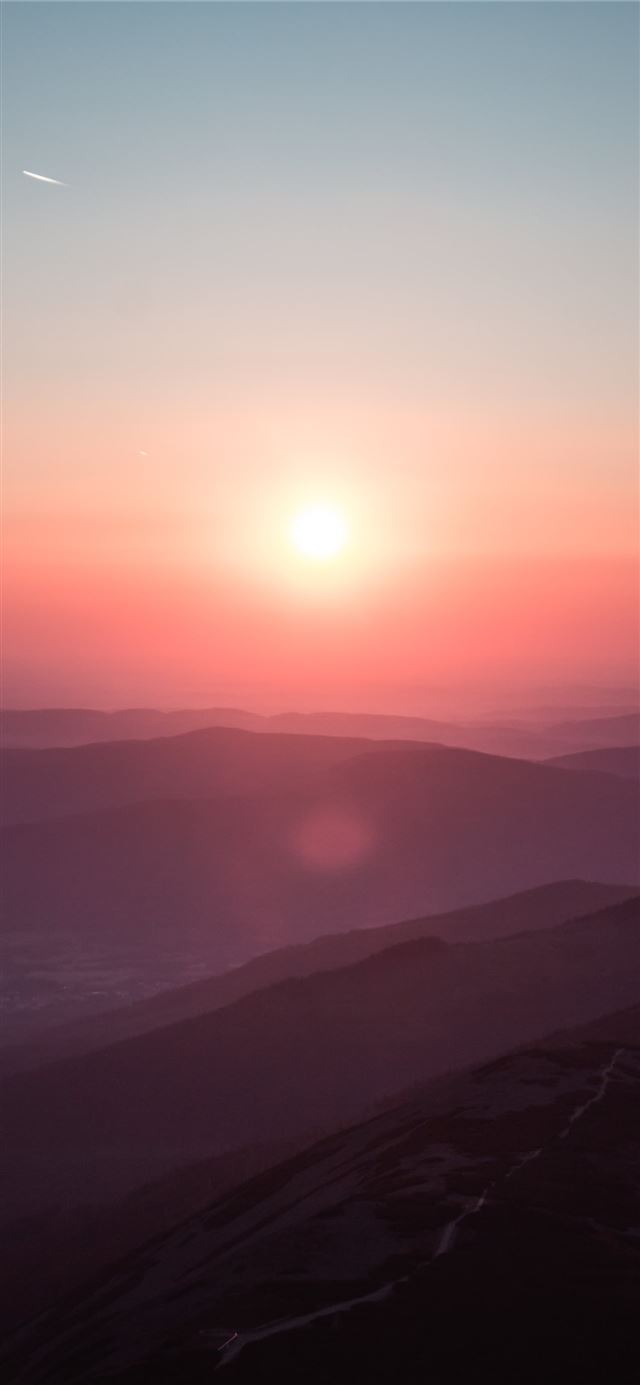 1125x2436 aerial view of mountain during golden hour -  iPhone 11 Wallpaper