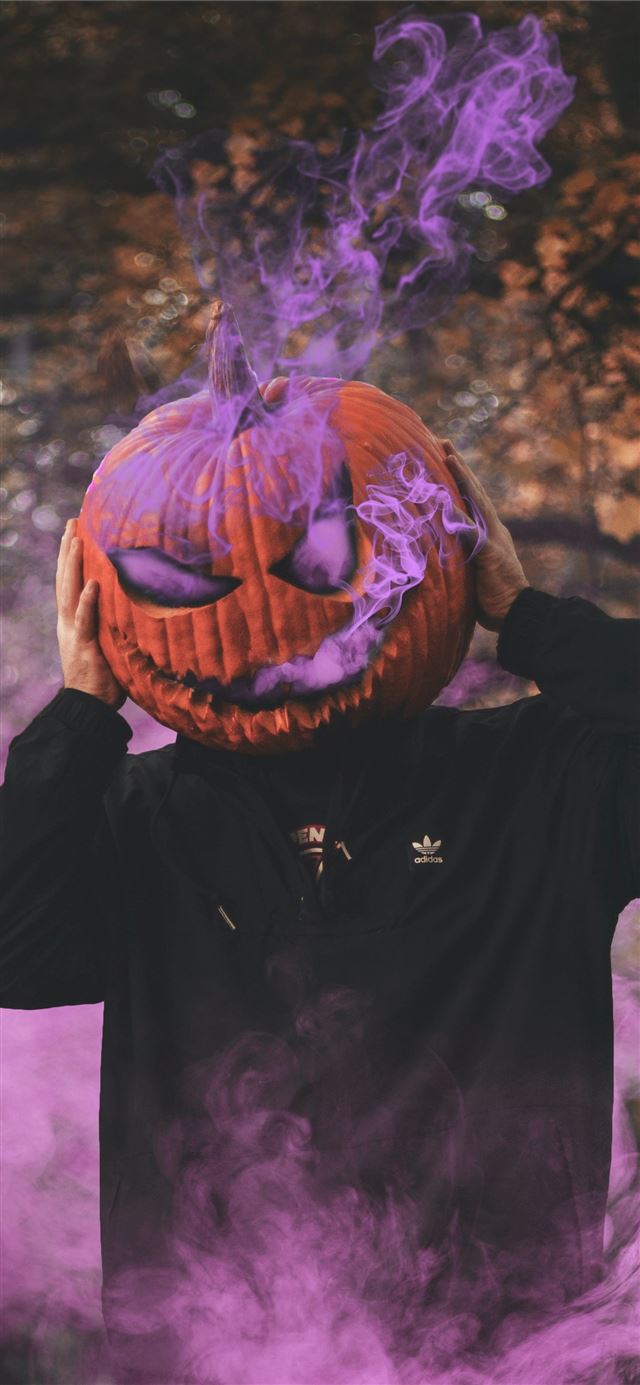 1284x2778 man wearing jack o lantern -  iPhone 11 Wallpaper