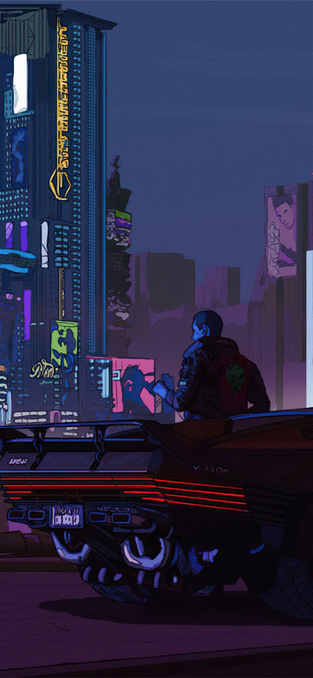 1125x2436 night city boy cyberpunk 2077 4k -  iPhone 11 Wallpaper