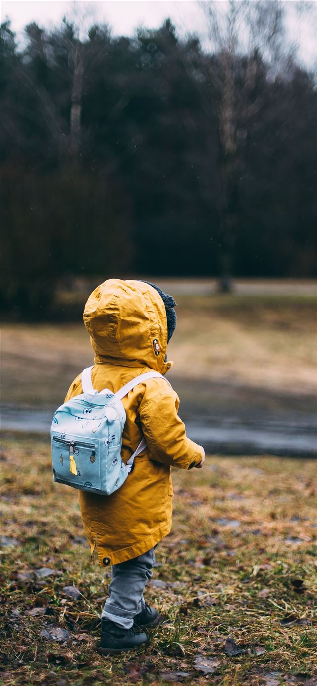 1125x2436 shallow focus photo of toddler walking near river -  iPhone 11 Wallpaper