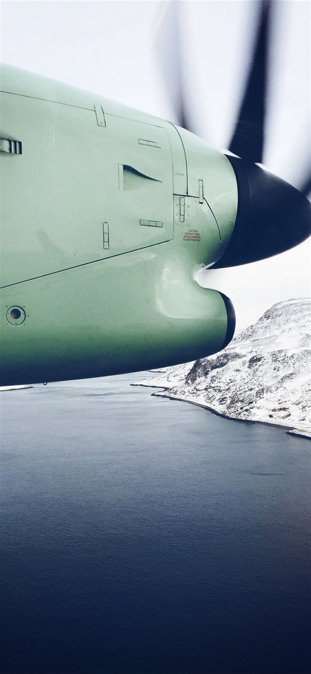 1284x2778 white plane flying over lake -  iPhone 11 Wallpaper