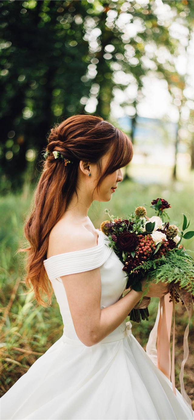 1125x2436 woman wearing white off shoulder wedding gown wear... -  iPhone 11 Wallpaper