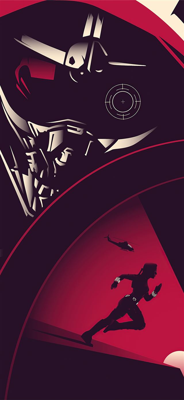 1284x2778 black widow minimal movie poster 5k -  iPhone 11 Wallpaper