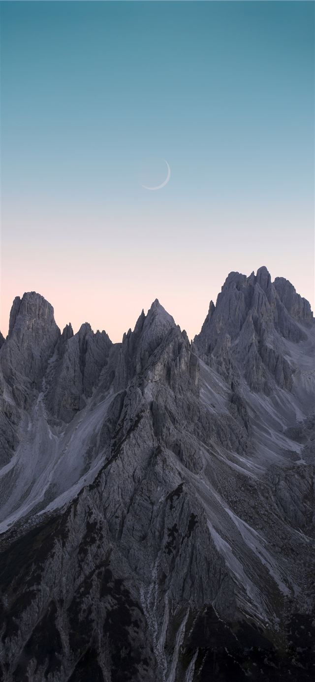 1284x2778 black and white mountains under blue sky -  iPhone 11 Wallpaper