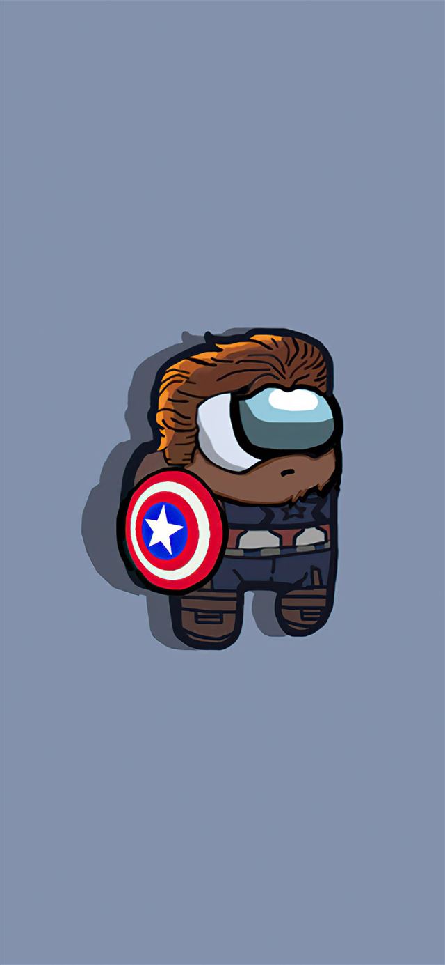 1125x2436 among us captain america minimal 5k -  iPhone 11 Wallpaper