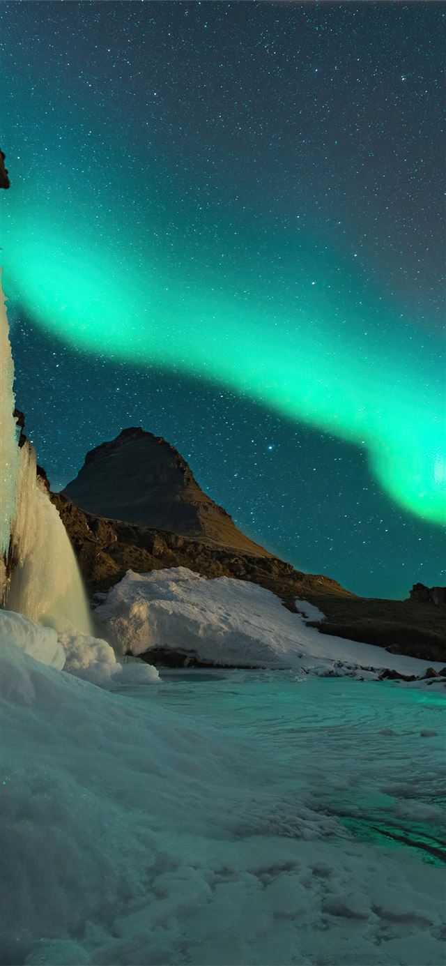 1284x2778 northern lights above mountains -  iPhone 11 Wallpaper