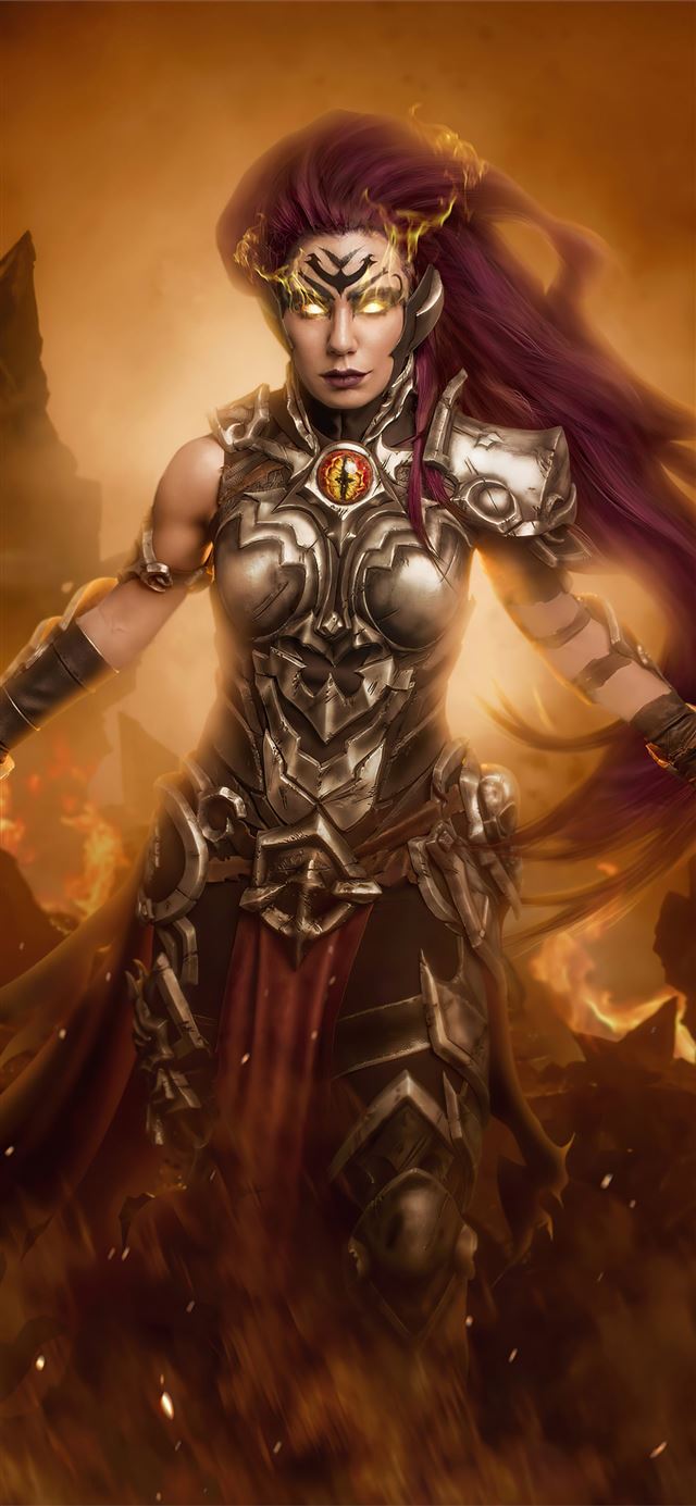 1125x2436 darksiders 3 fury cosplay 4k -  iPhone 11 Wallpaper