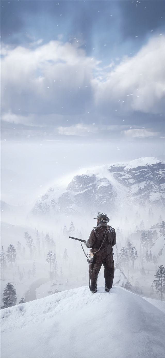 1284x2778 red dead redemption 2 the bounty hunter 4k -  iPhone 11 Wallpaper