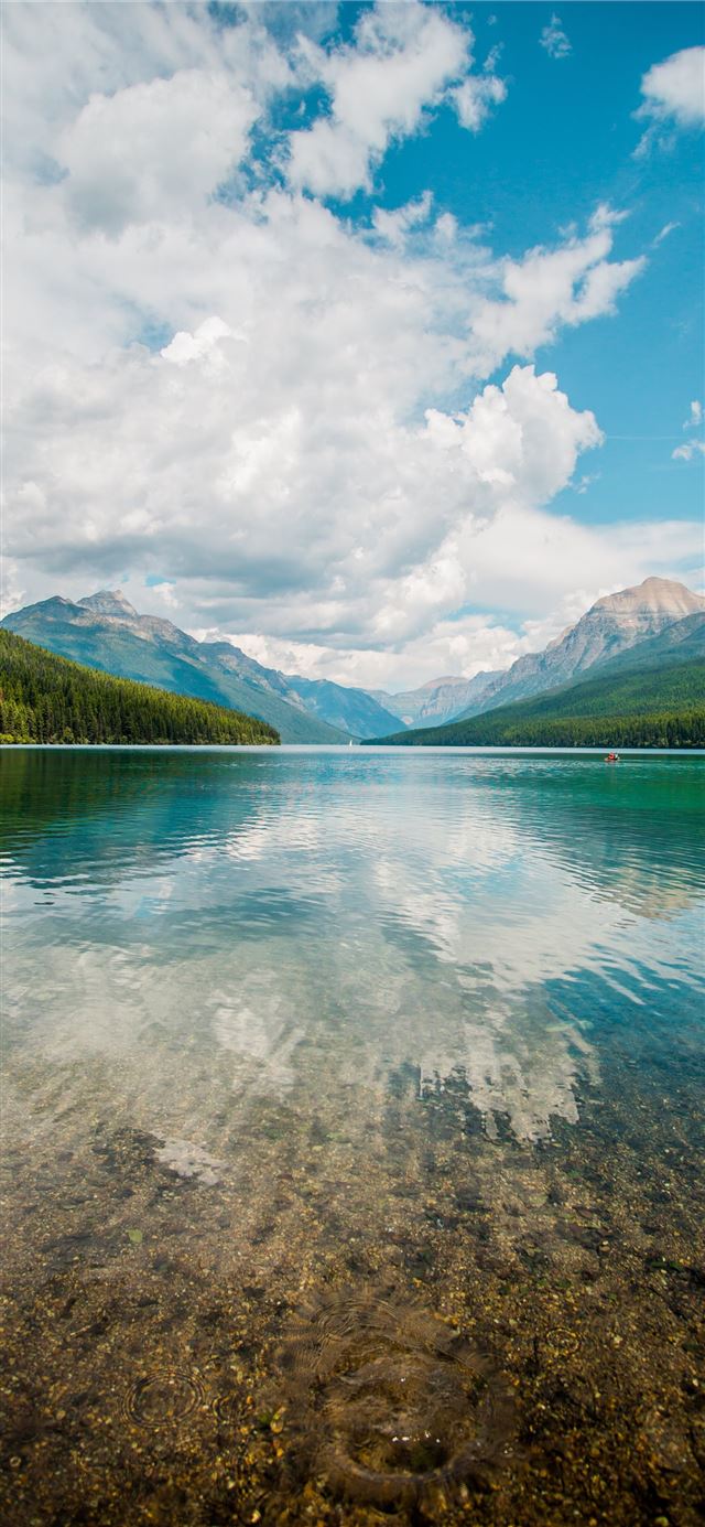 1284x2778 lake near green mountain -  iPhone 11 Wallpaper