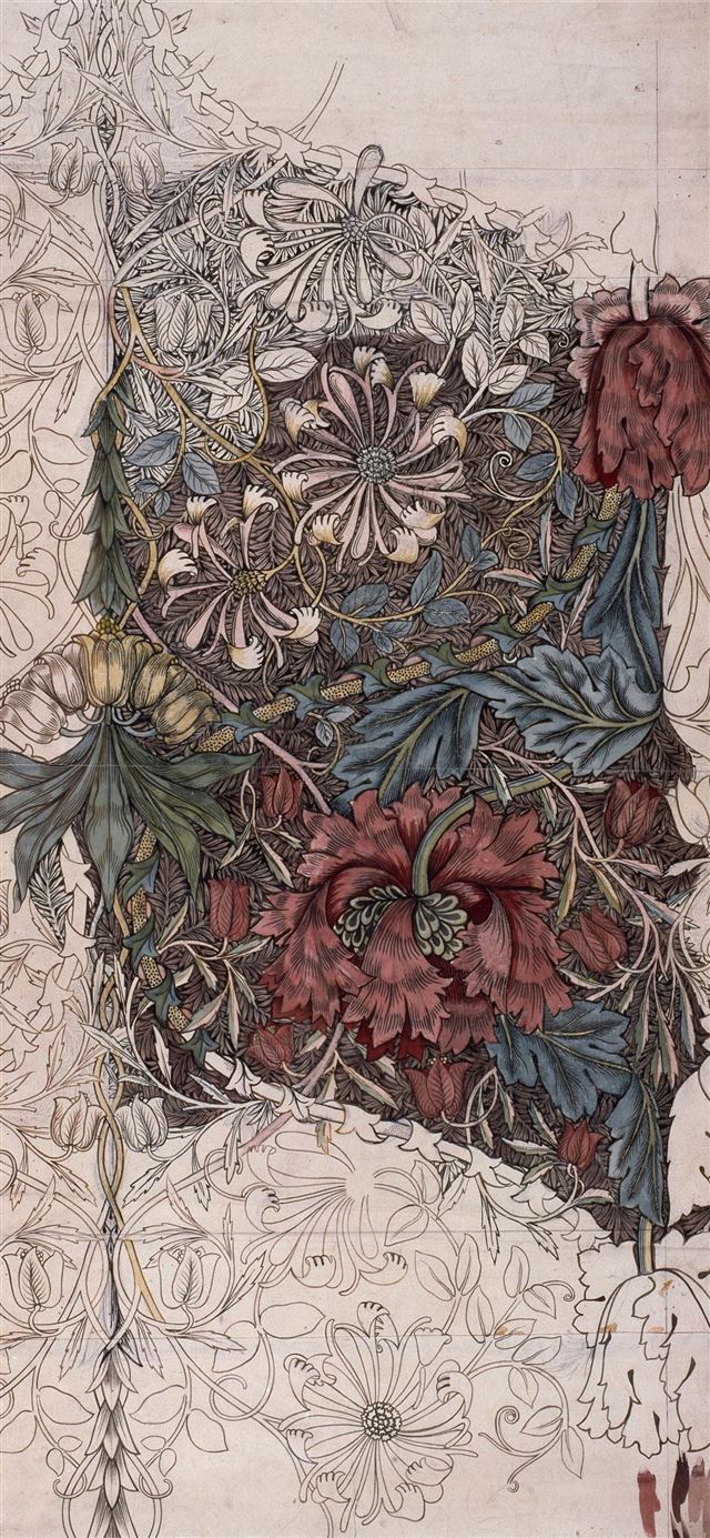 1284x2778 Honeysuckle 1874 By William Morris -  iPhone 11 Wallpaper