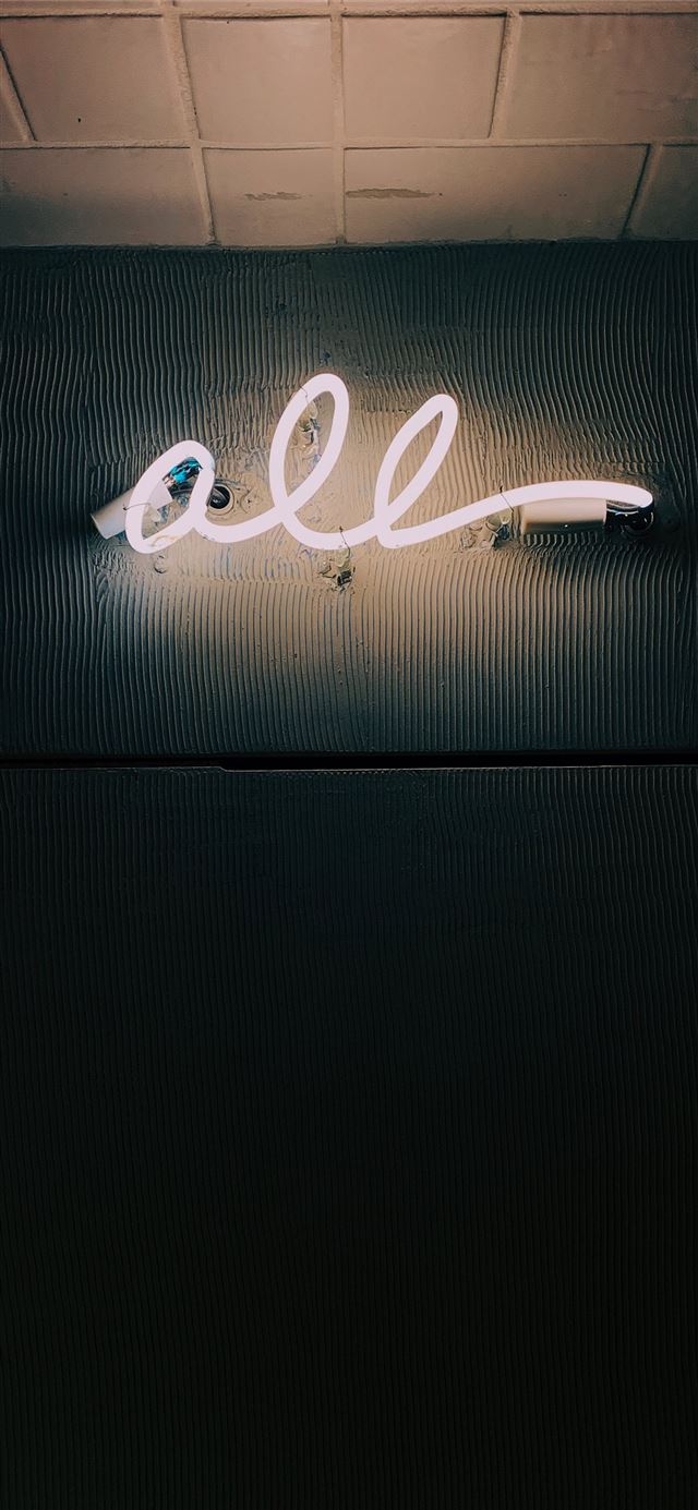 1284x2778 white all neon sign -  iPhone 11 Wallpaper
