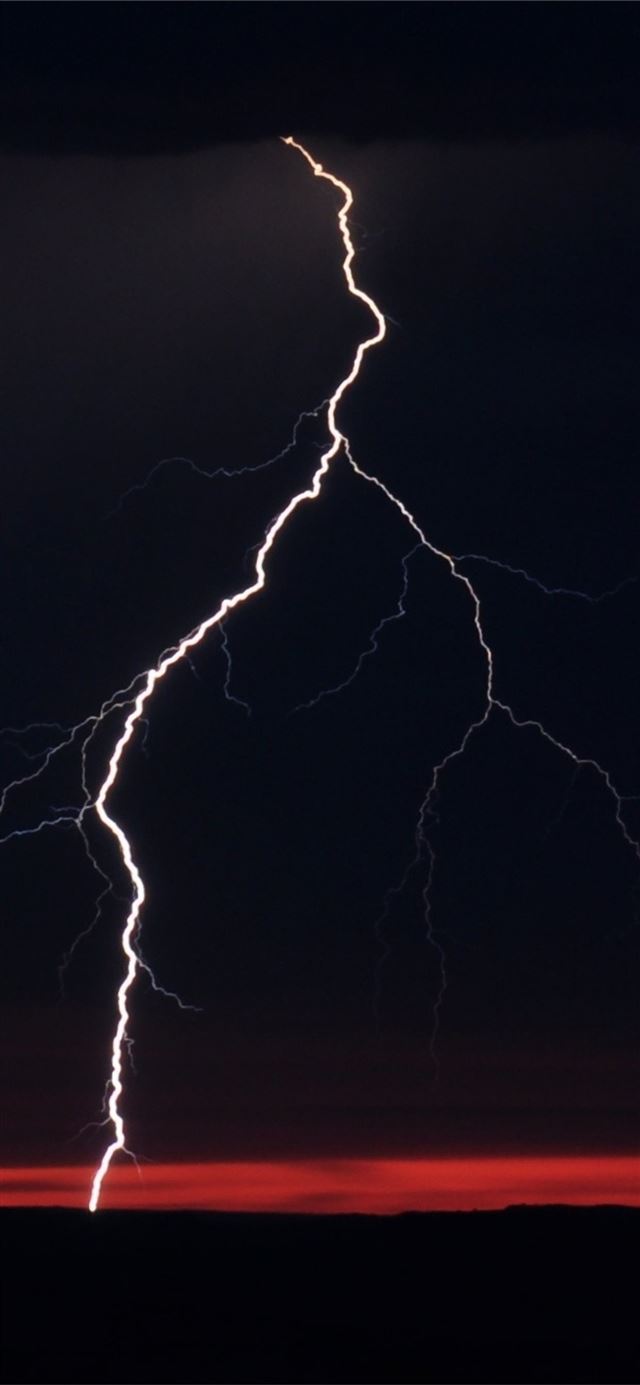 1125x2436 lightning night clouds -  iPhone 11 Wallpaper