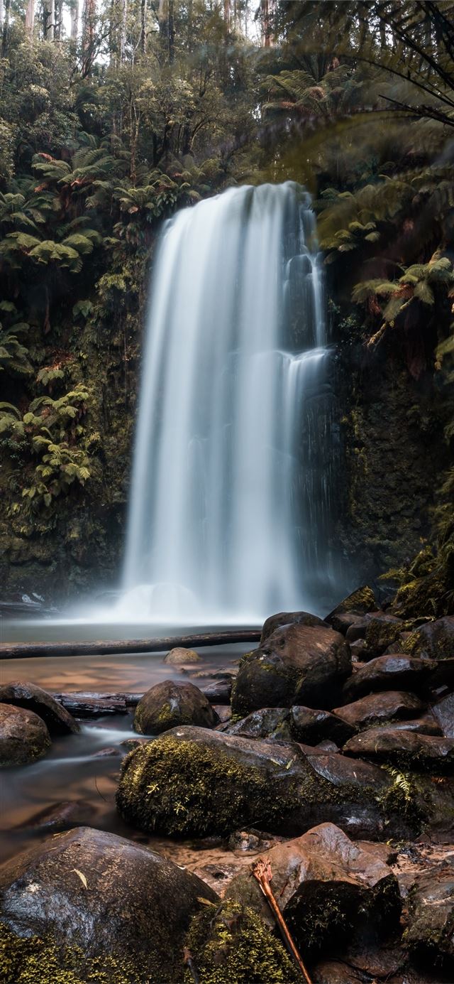 1125x2436 waterfall forest - waterfall iPhone 11 Wallpaper