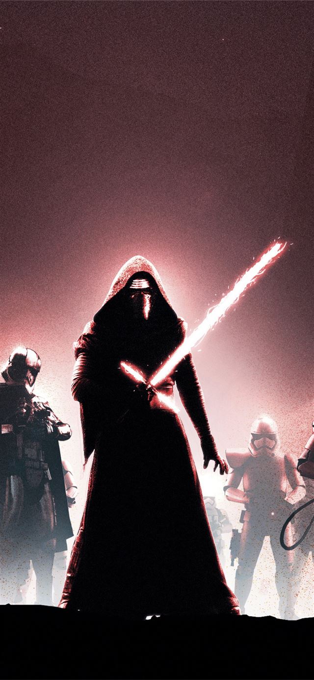 1125x2436 star wars the force awakens poster art - artwork iPhone 11 Wallpaper
