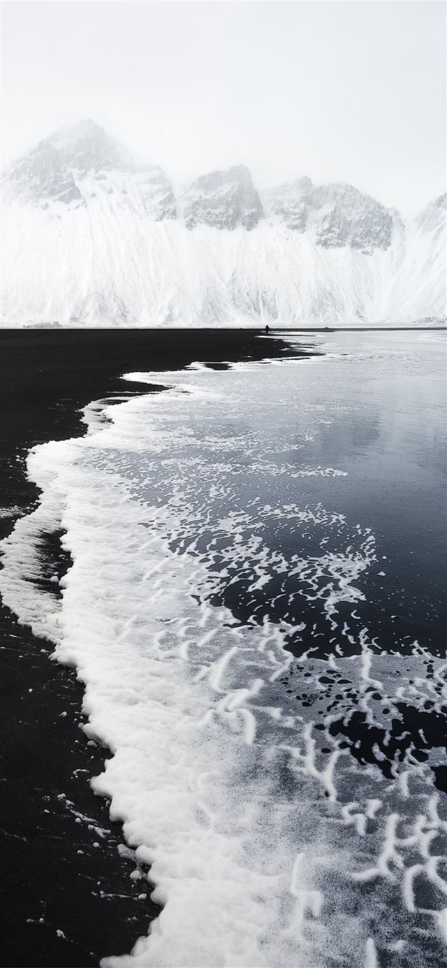 1125x2436 snow covered coast - nature iPhone 11 Wallpaper