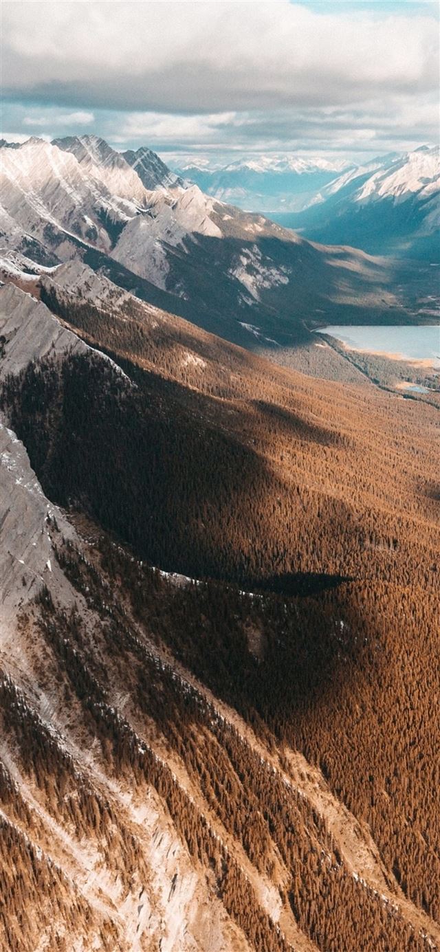 1125x2436 drone view landscape mountains top view - drone view iPhone 11 Wallpaper