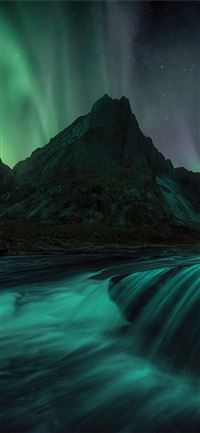 lofoten islands northern lights 4k wallpaper
