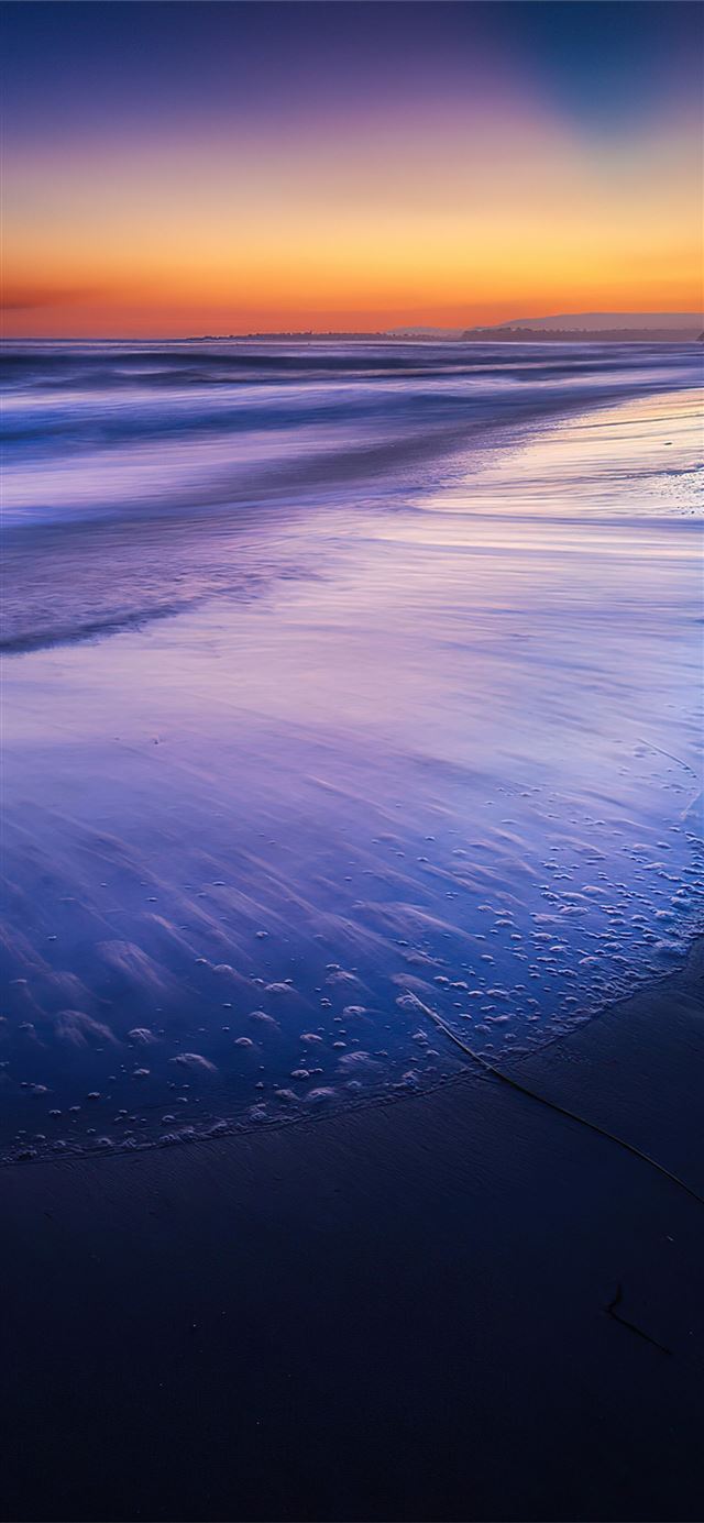 1125x2436 silent beach wave sunset 4k - sunset iPhone 11 Wallpaper