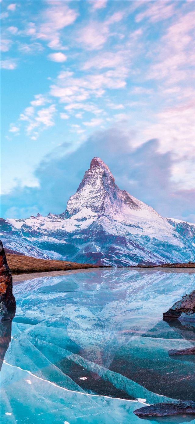 1125x2436 frozen lake reflection winter -  iPhone 11 Wallpaper